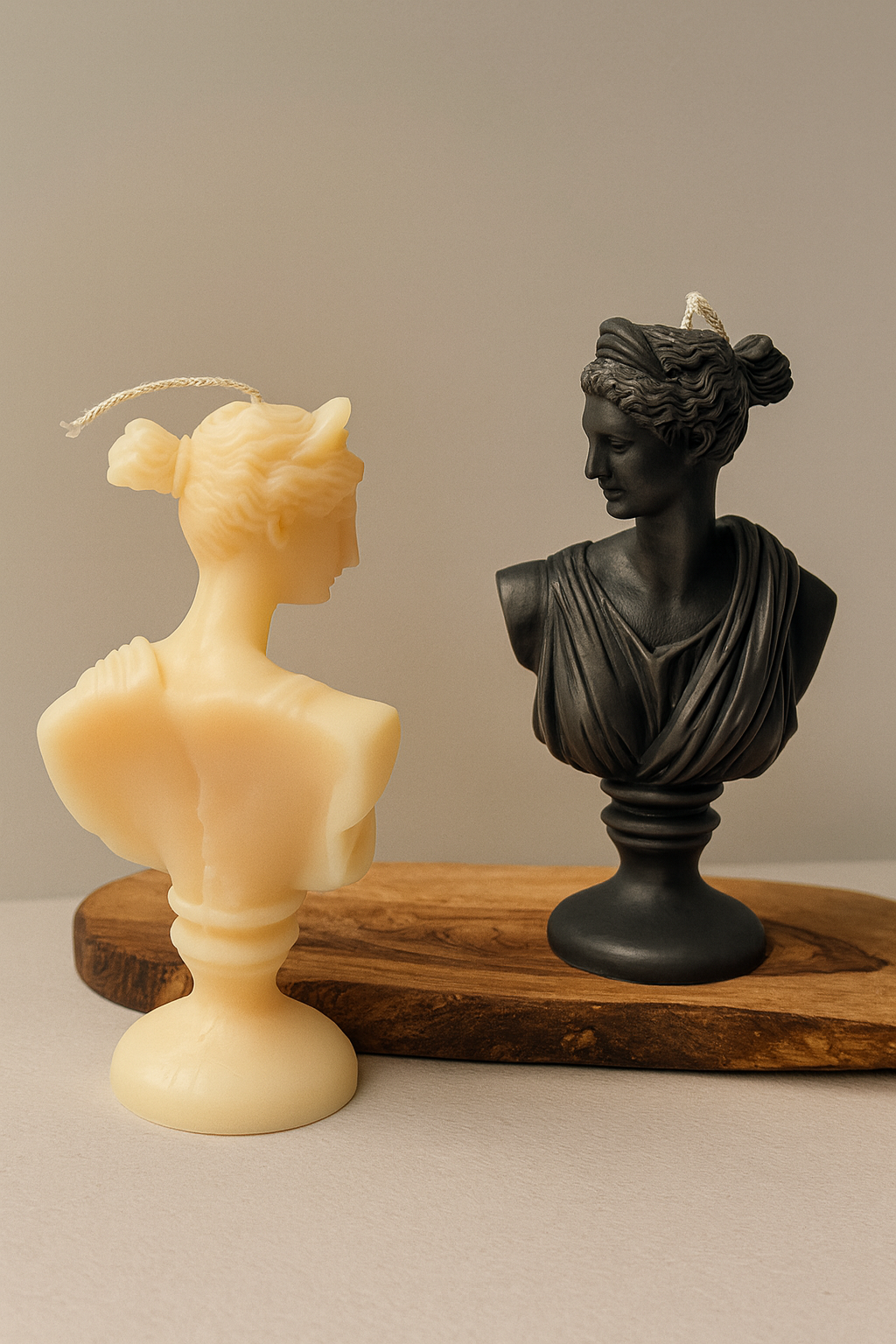 Artemis Bust Candle: Greek Goddess Soy Wax Sculpture