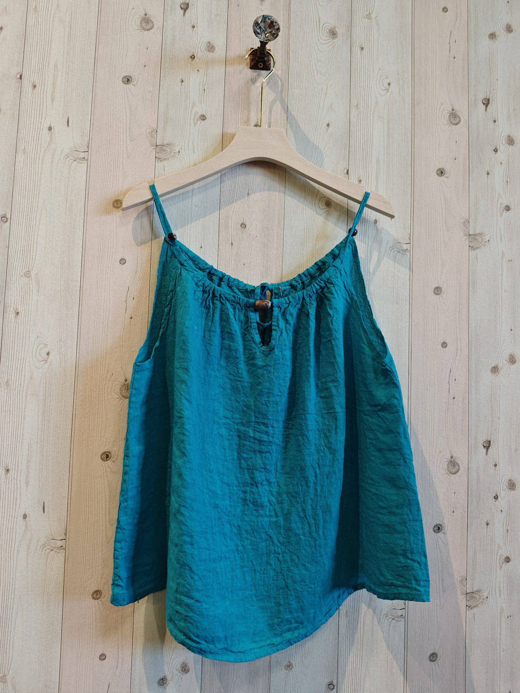 Ref-18039 STRAP TOP 100% LINEN
