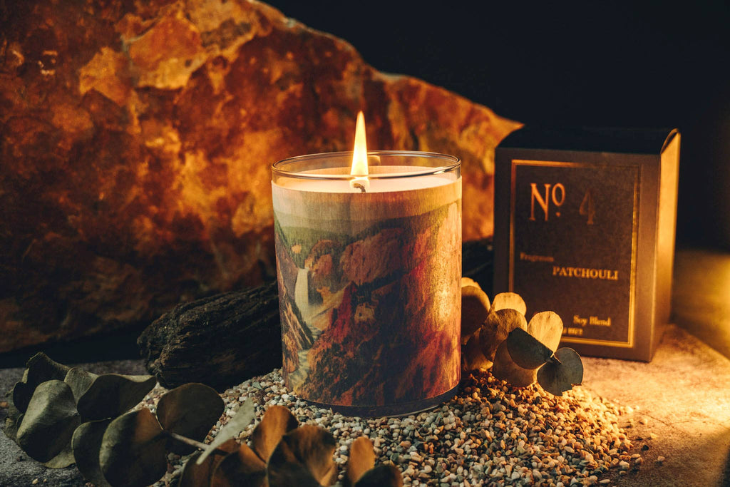 No 4 Patchouli Wood Wrapped Candle