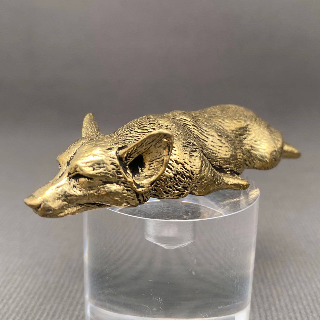 Brass Corgi Dog Lying Down Crafts Desktop Ornaments