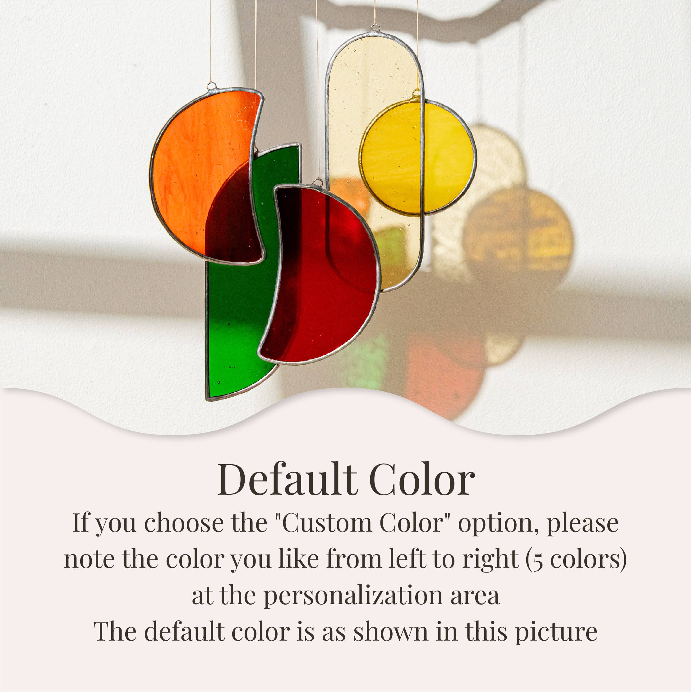 Stained Glass Window Wind Chime Decor F88