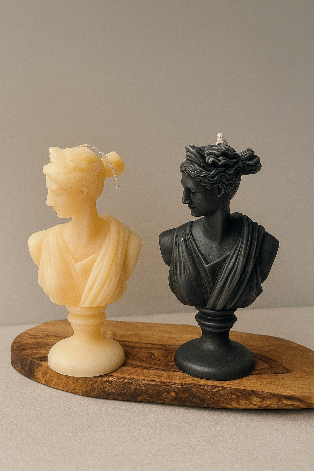Artemis Bust Candle: Greek Goddess Soy Wax Sculpture