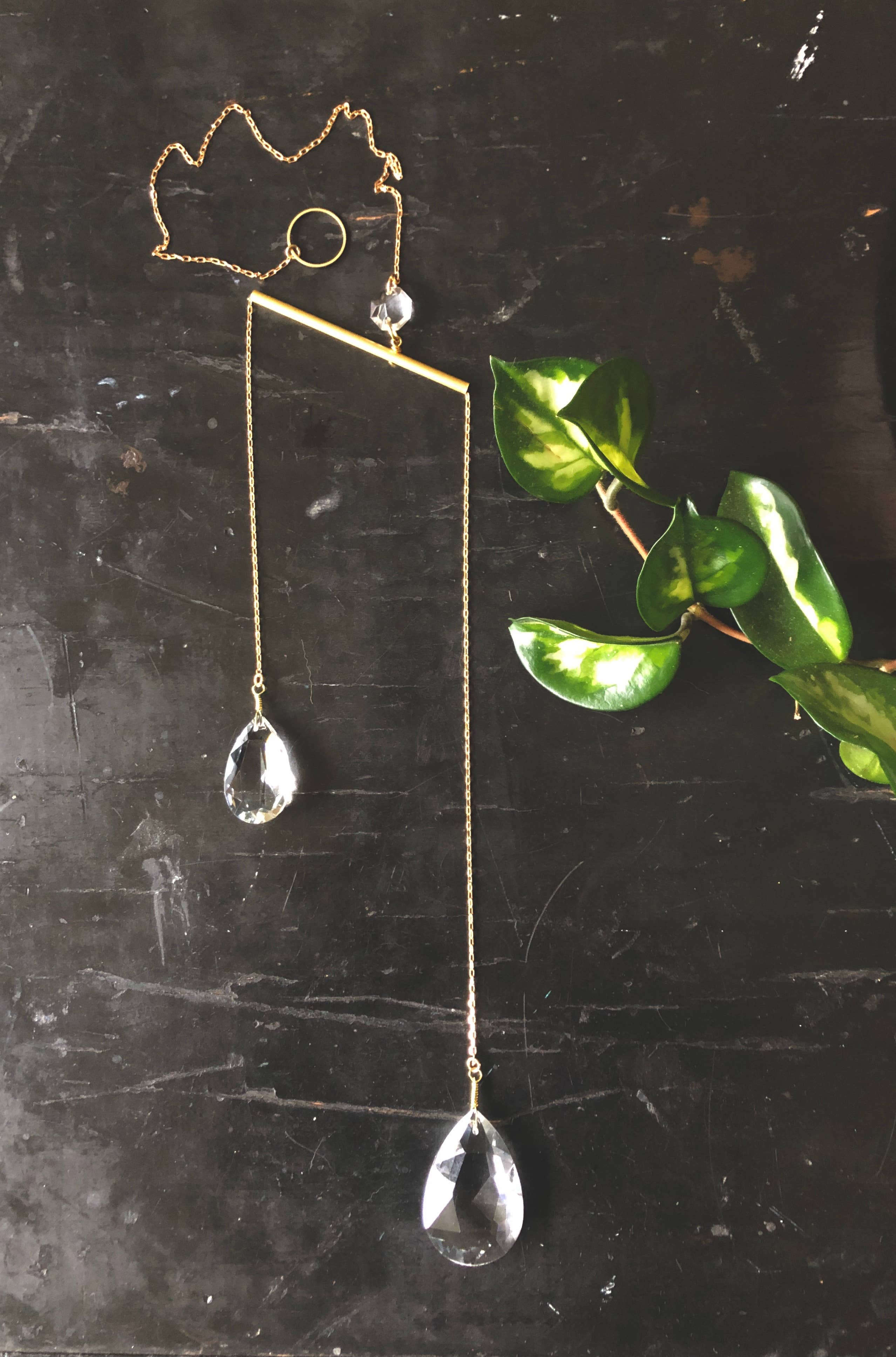 Borrowed Light Sun Catcher w/Vintage Glass Crystal