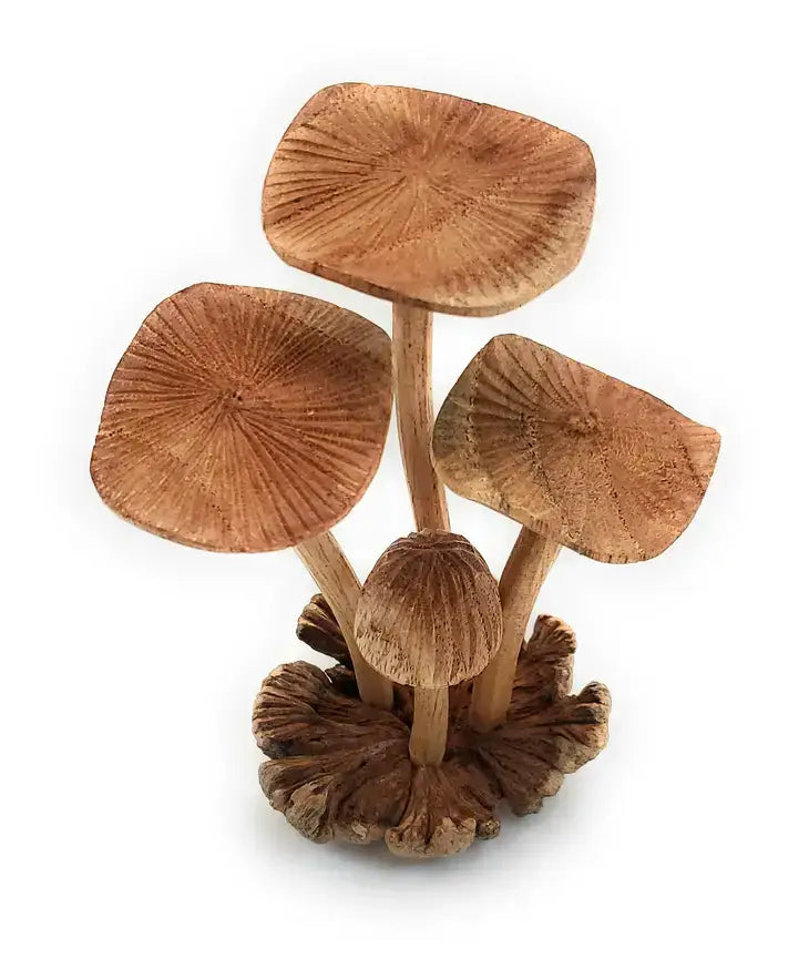 Hand Carved Large Wooden Mushroom