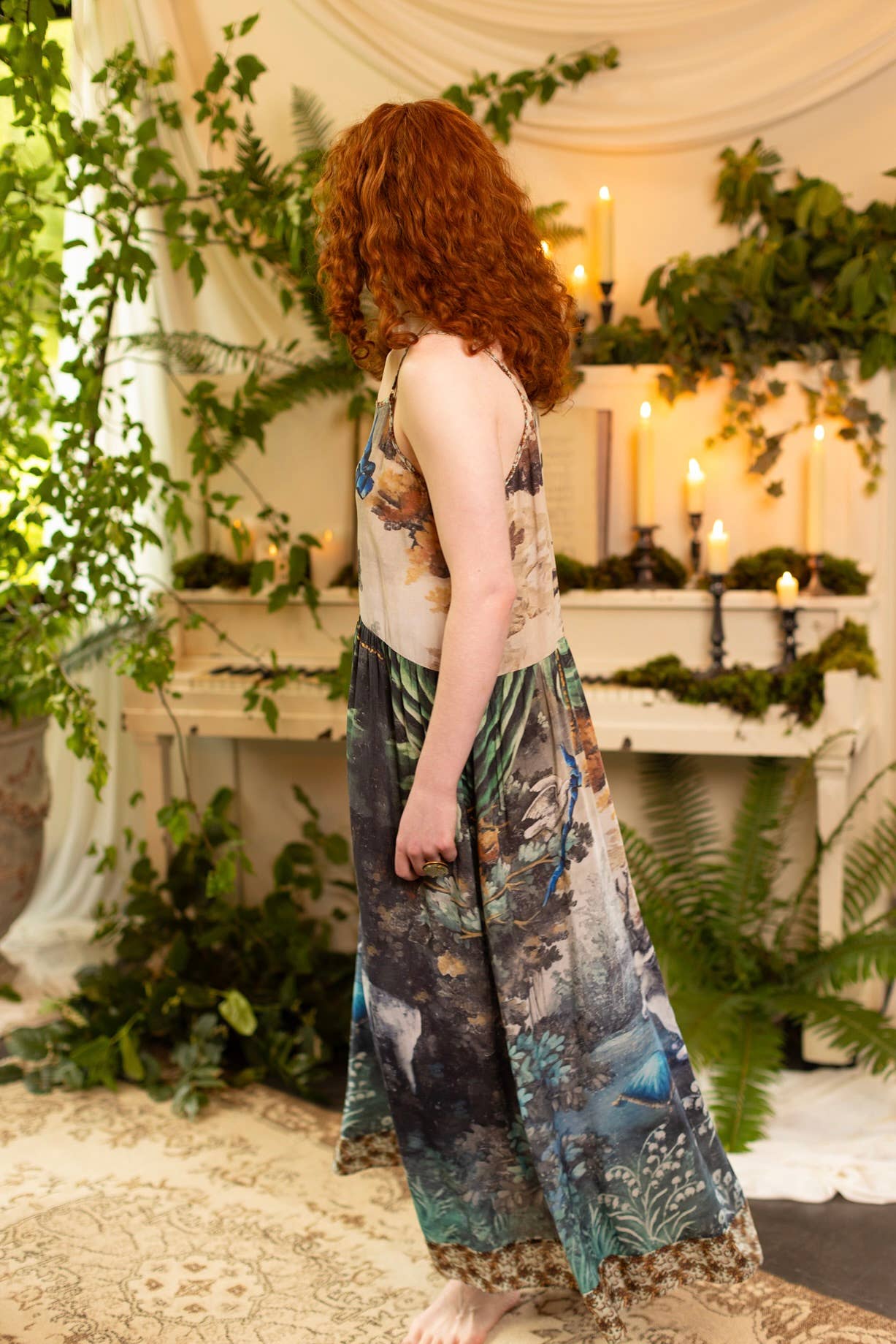 Theatre of Dreams Bohéme Long Maxi Slip Dress with Deer