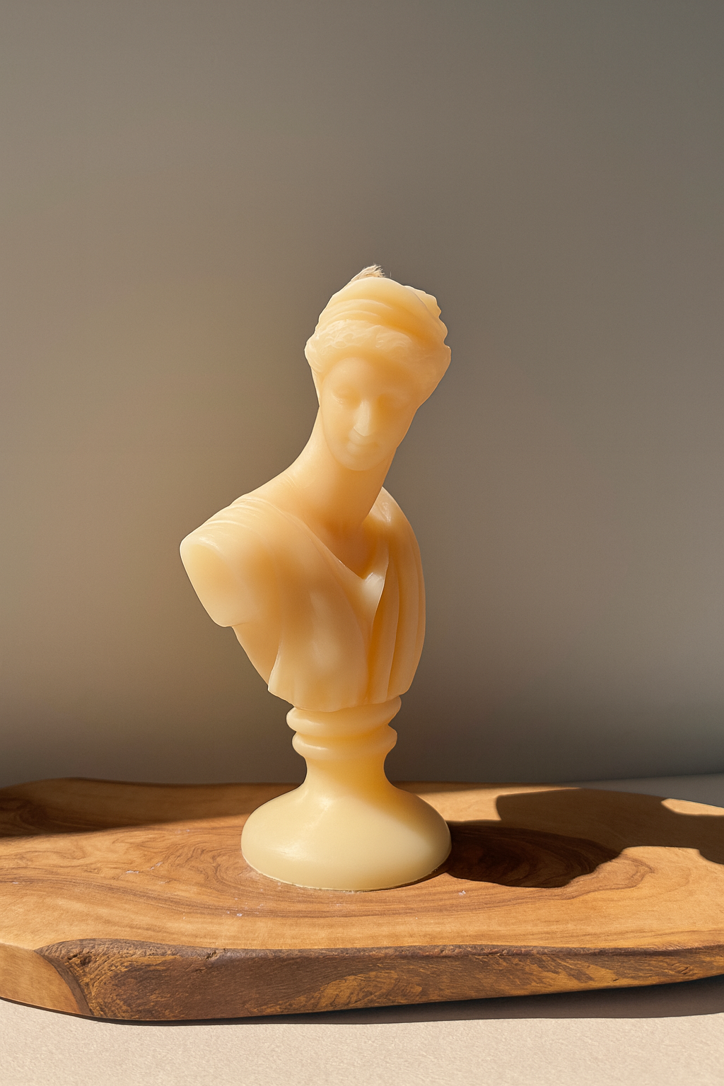 Artemis Bust Candle: Greek Goddess Soy Wax Sculpture