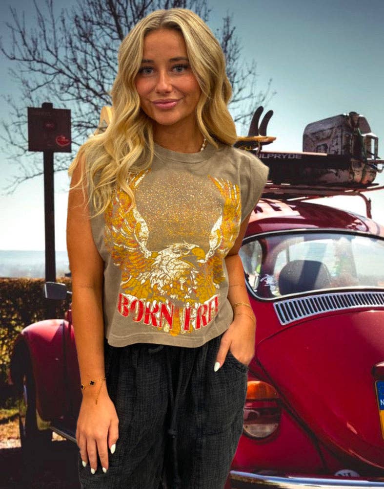 Born Free Boxy Midriff Muscle top