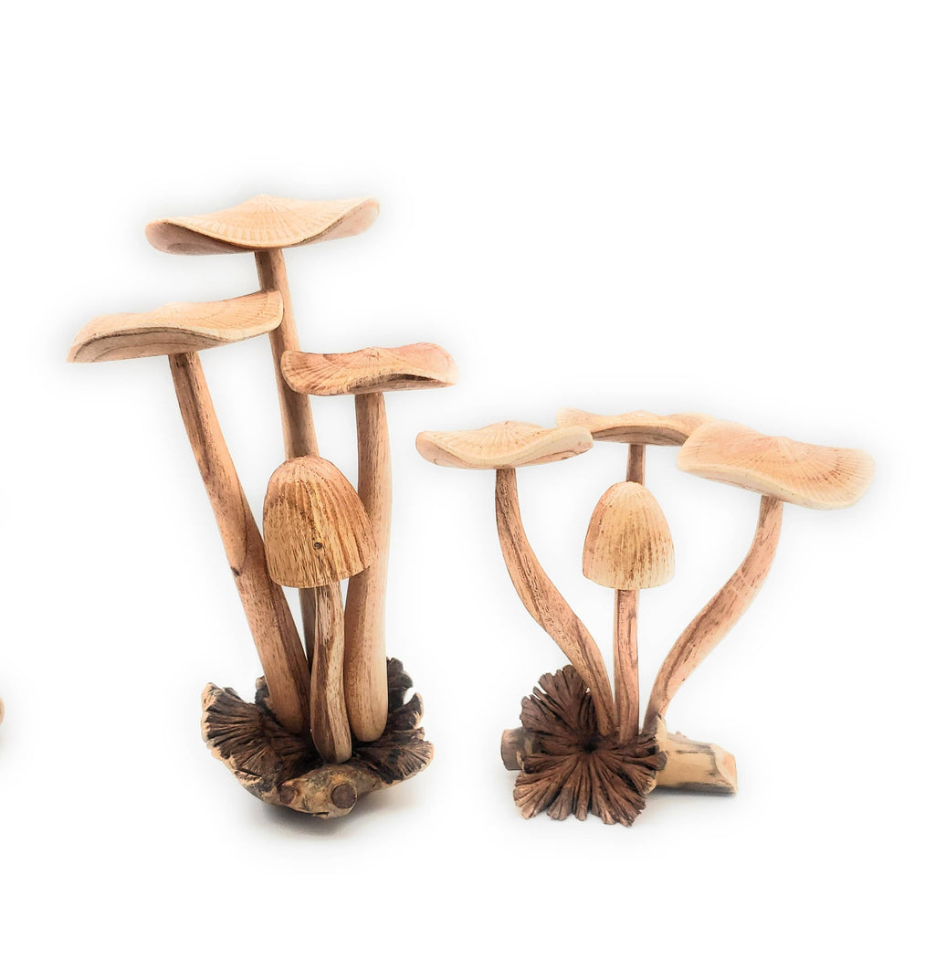 Hand Carved Jumbo Wooden Magical Mushroom