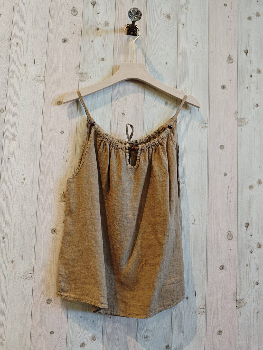 Ref-18039 STRAP TOP 100% LINEN