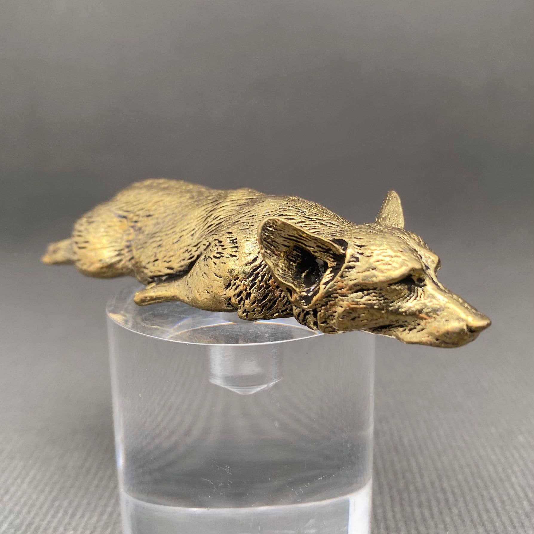 Brass Corgi Dog Lying Down Crafts Desktop Ornaments
