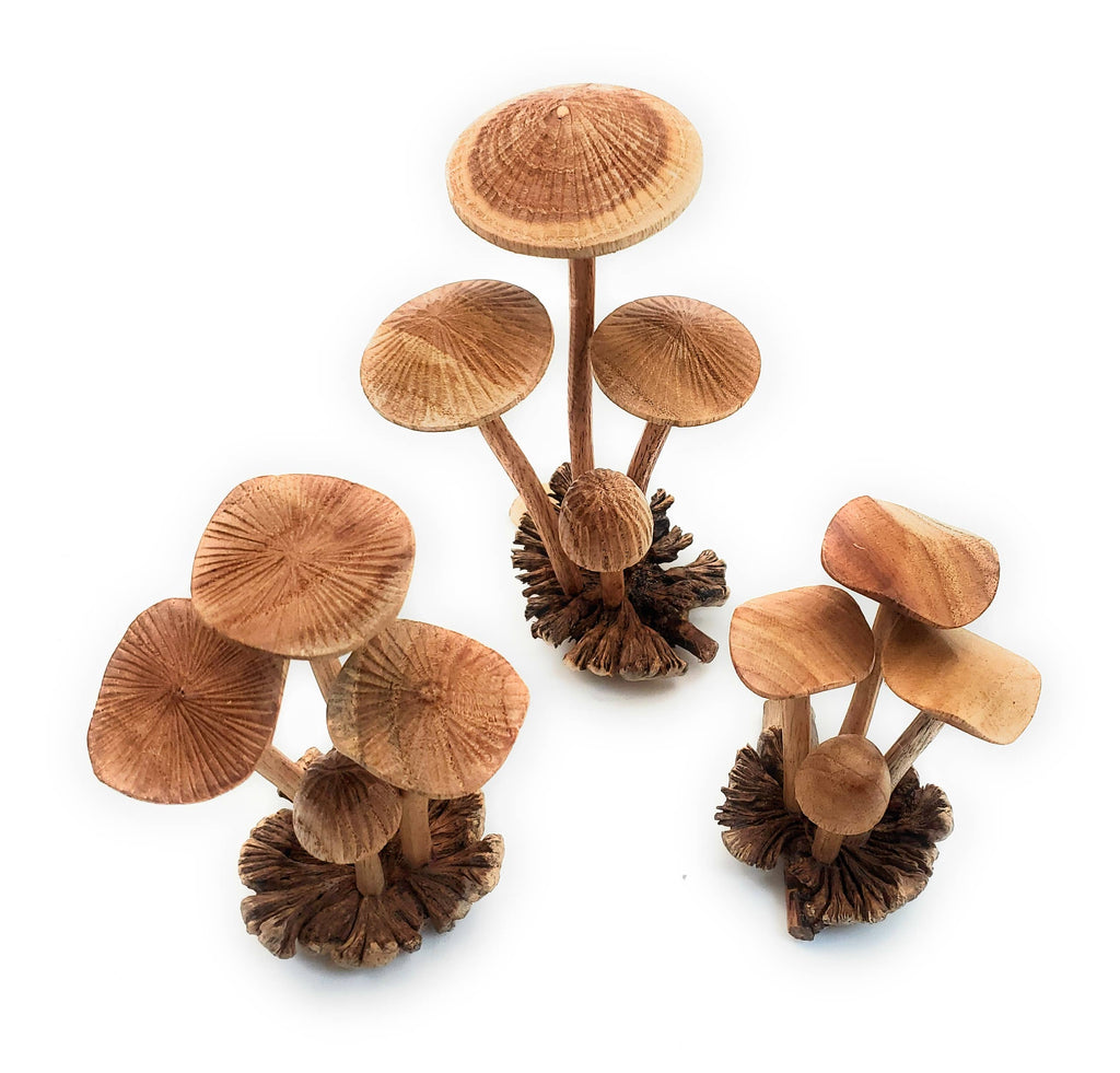 Hand Carved Large Wooden Mushroom