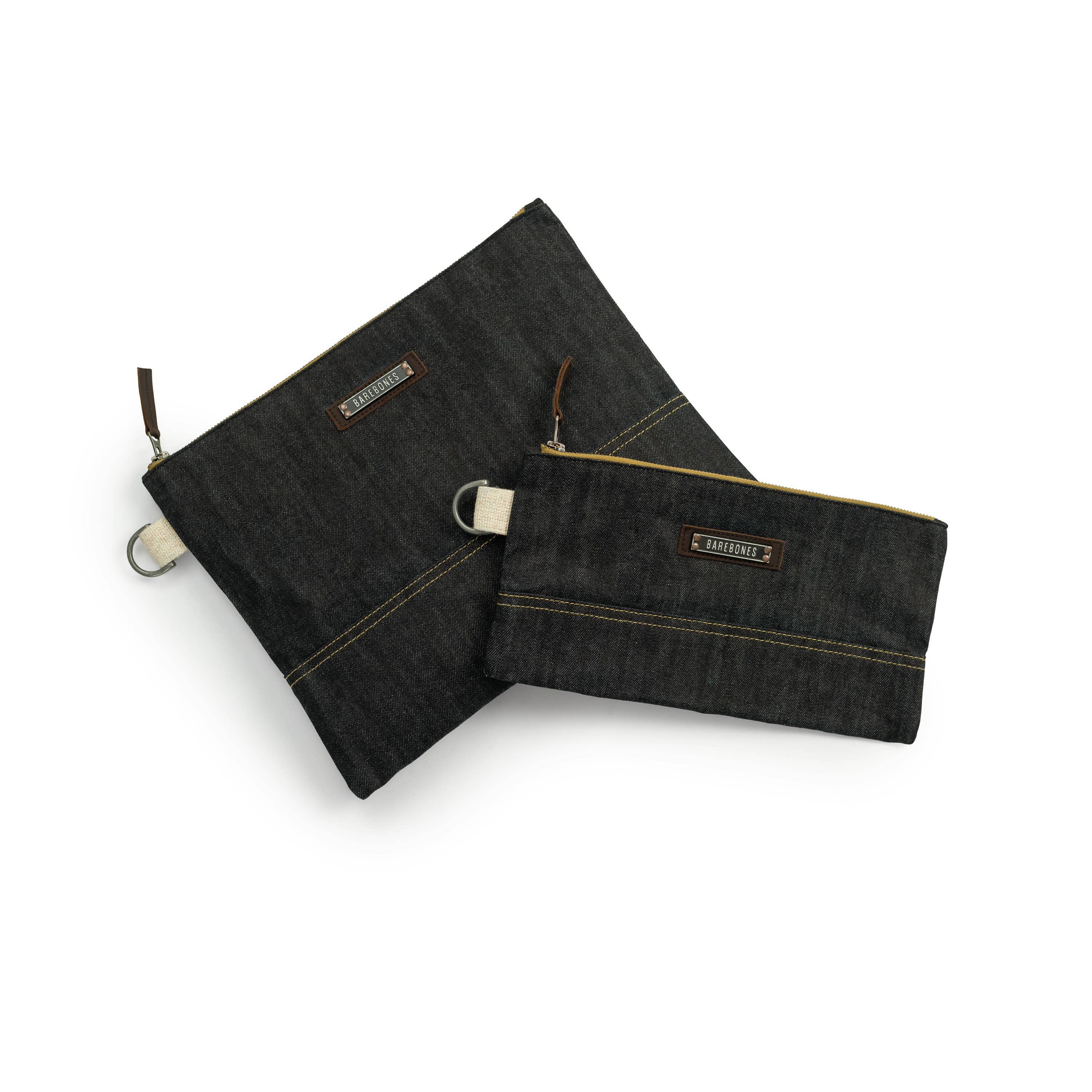 Neelum Zippered Pouches - Large & Small, Denim