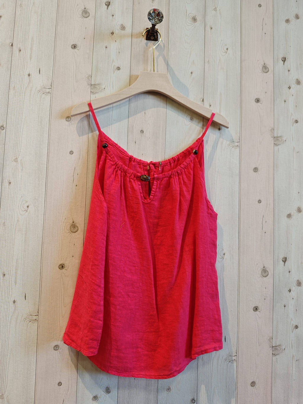 Ref-18039 STRAP TOP 100% LINEN