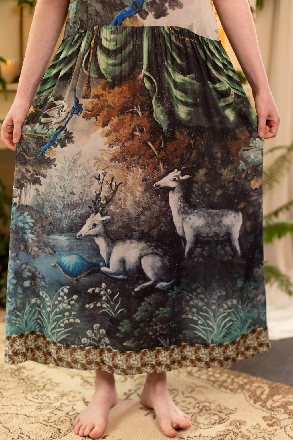 Theatre of Dreams Bohéme Long Maxi Slip Dress with Deer