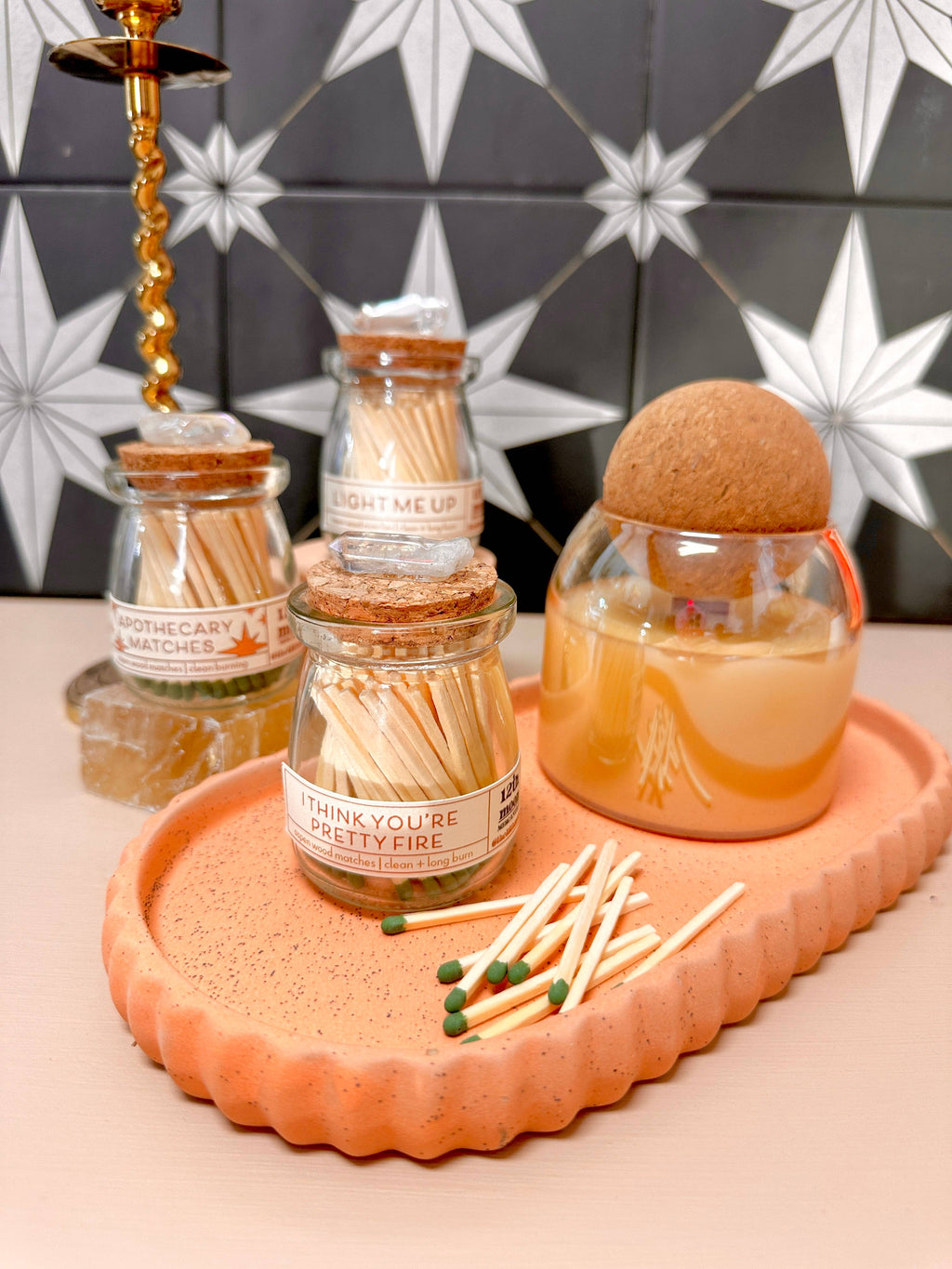 Apothecary Matches - Match Jar - Home Decor - Crystals