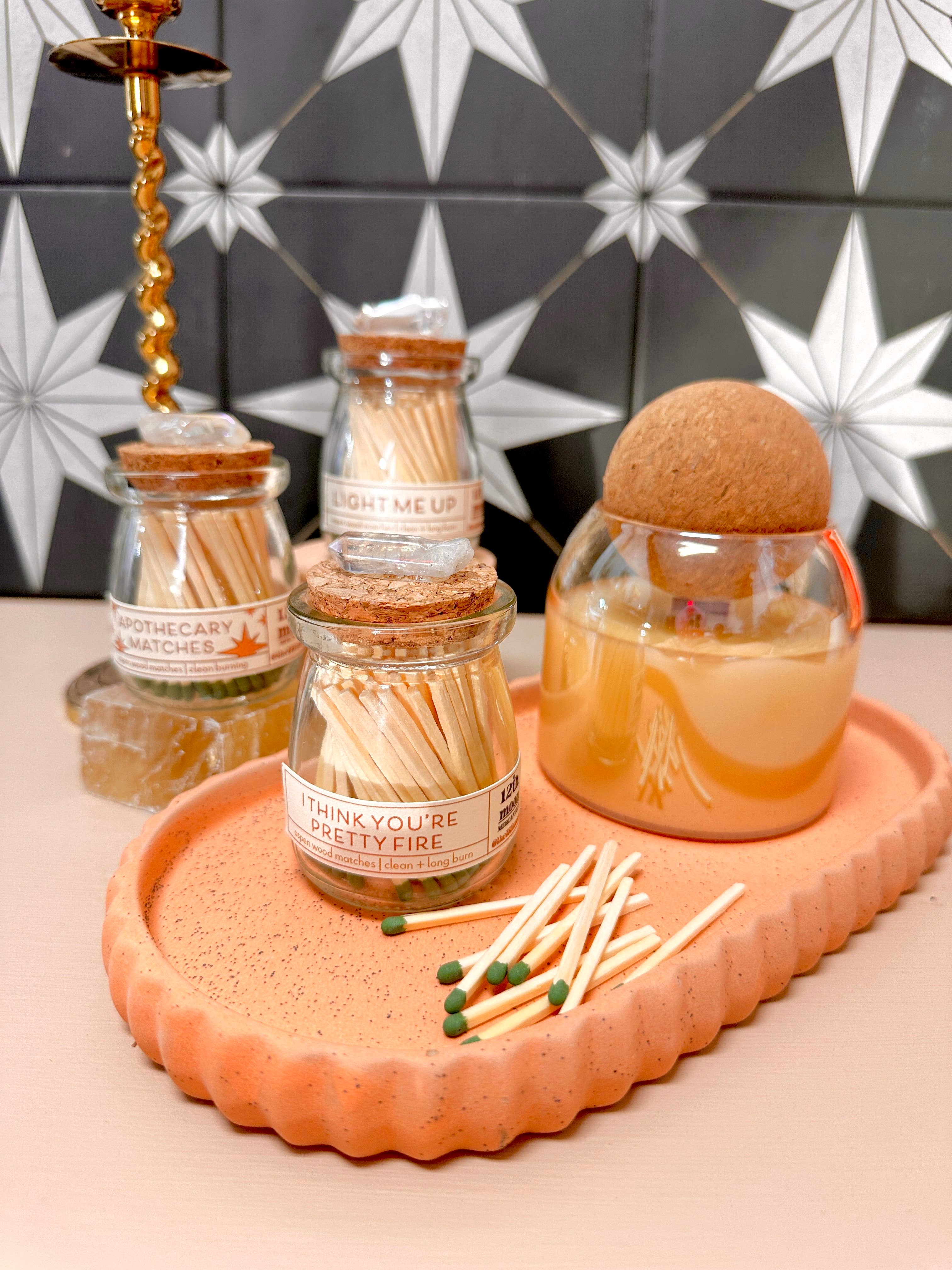 Apothecary Matches - Match Jar - Home Decor - Crystals
