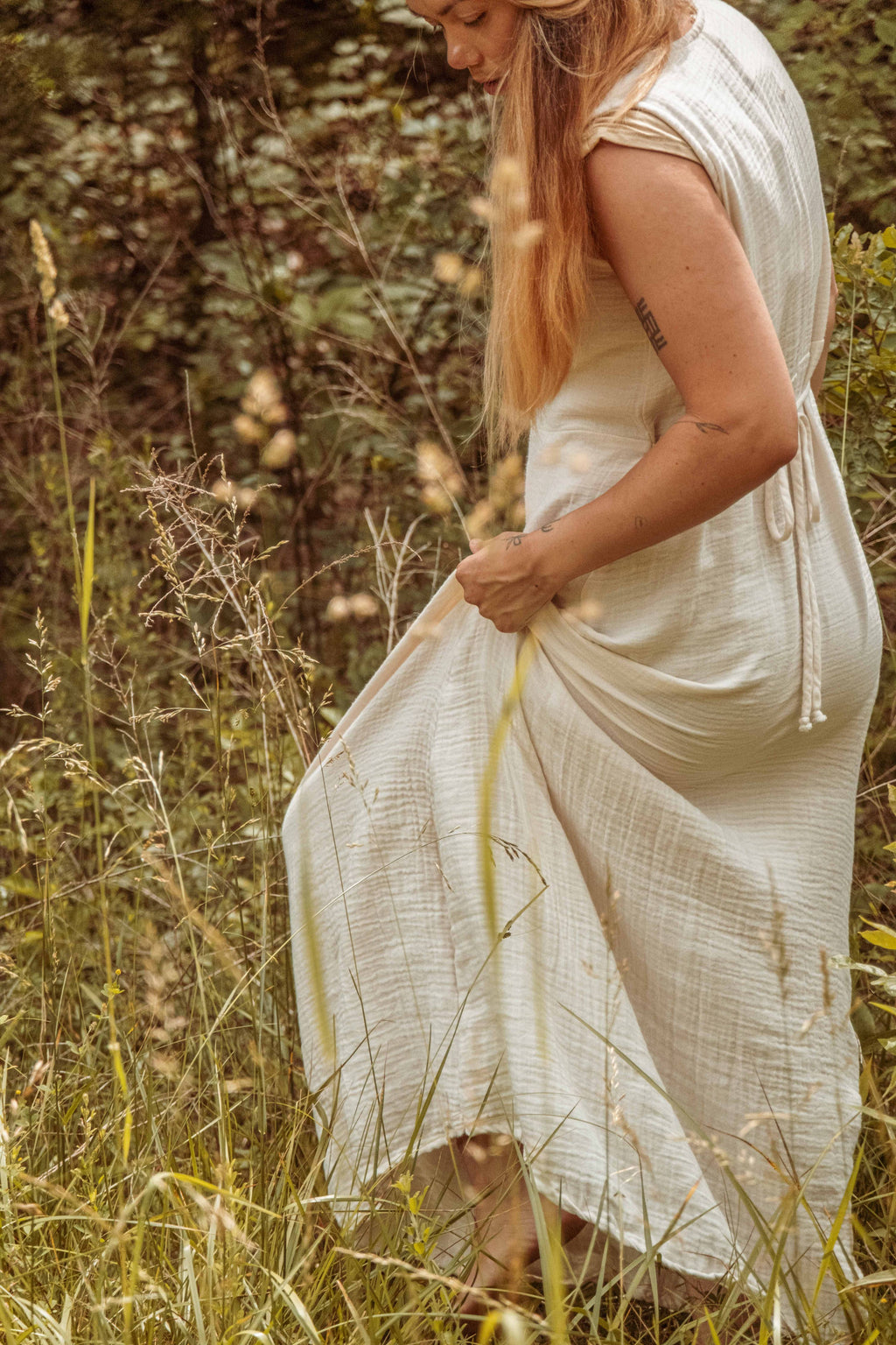 Bohemian Style Bamboo Cotton Button Down Dress, Duster