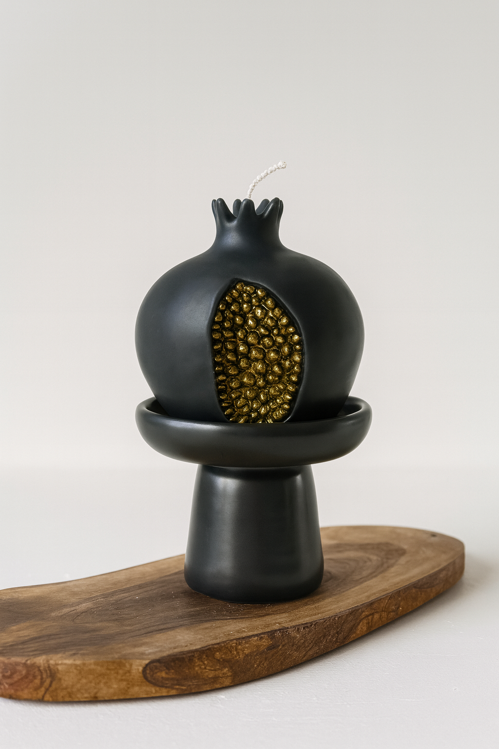 Soy Pomegranate Candle Fruit Decor with Gold or Silver Seeds