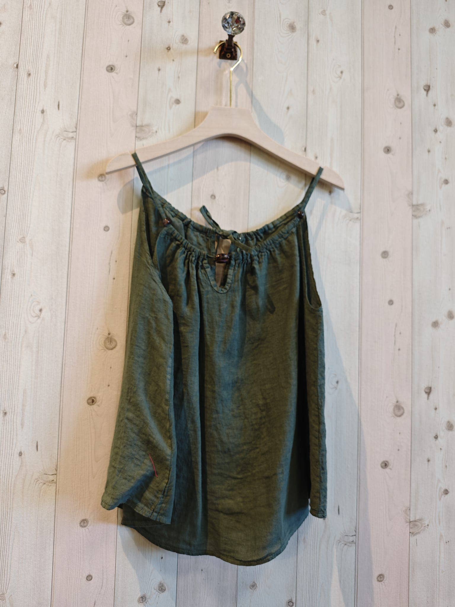 Ref-18039 STRAP TOP 100% LINEN