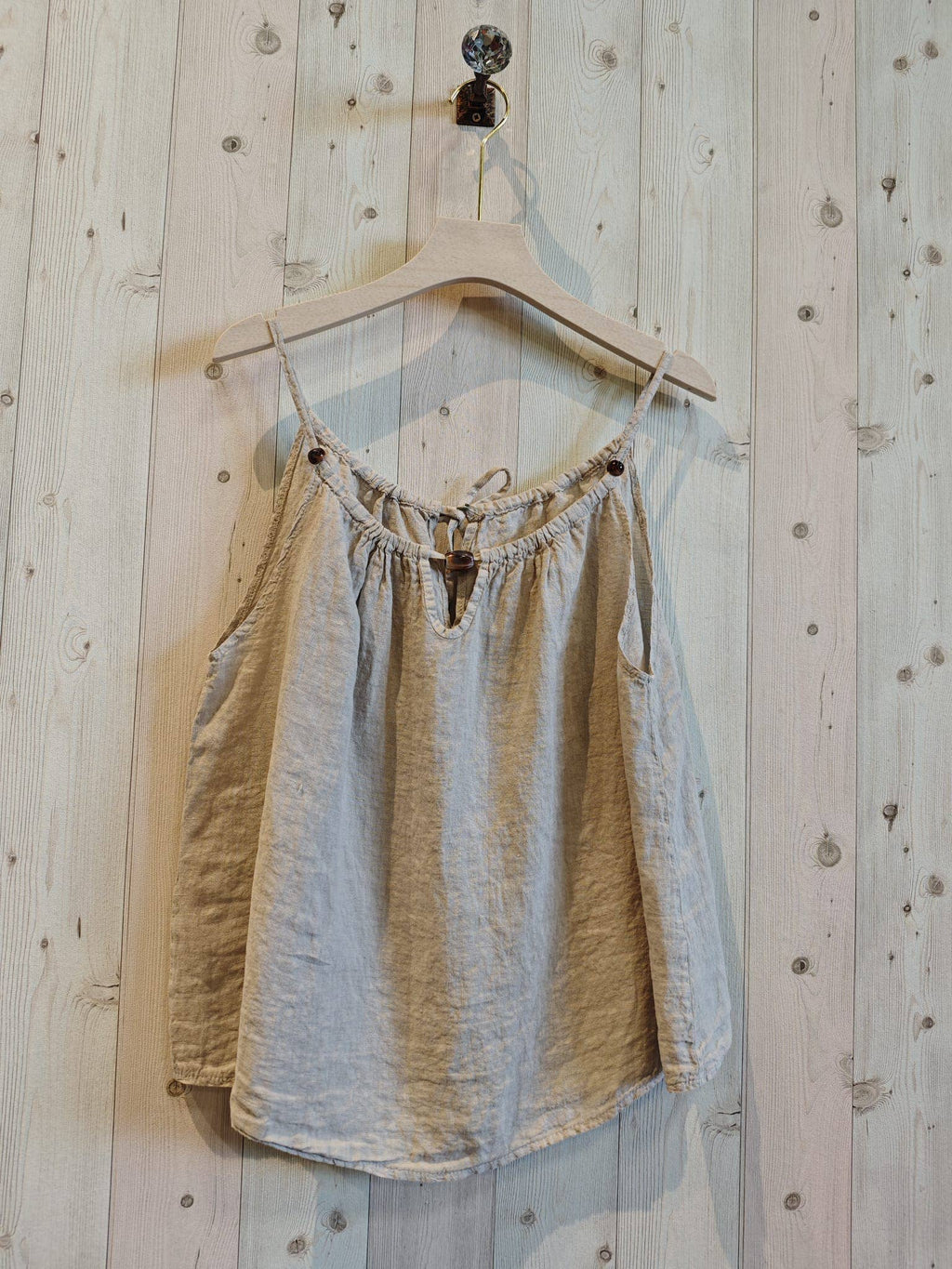 Ref-18039 STRAP TOP 100% LINEN