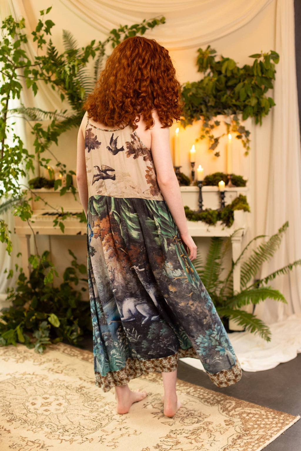 Theatre of Dreams Bohéme Long Maxi Slip Dress with Deer
