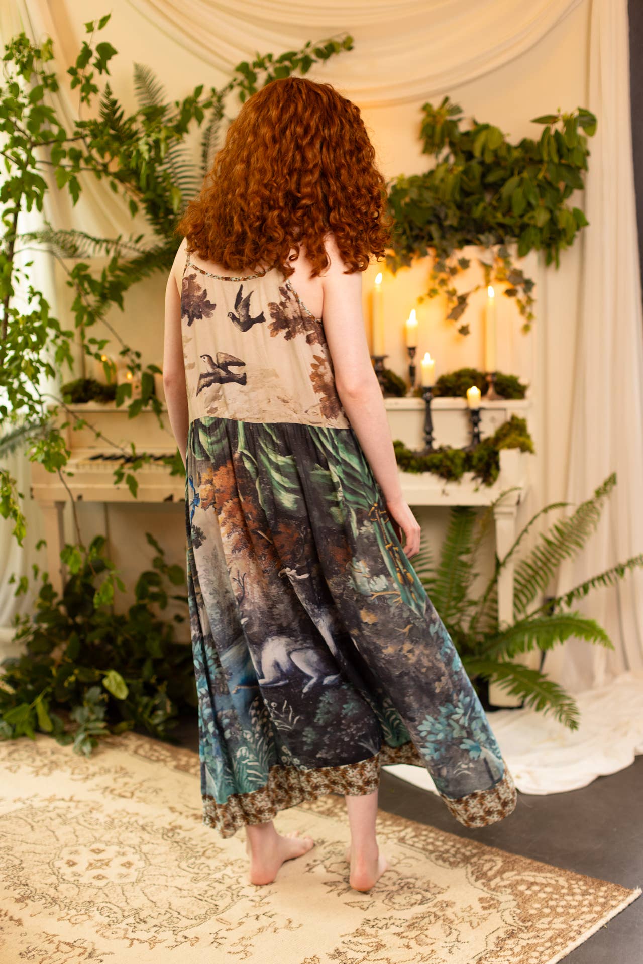 Theatre of Dreams Bohéme Long Maxi Slip Dress with Deer