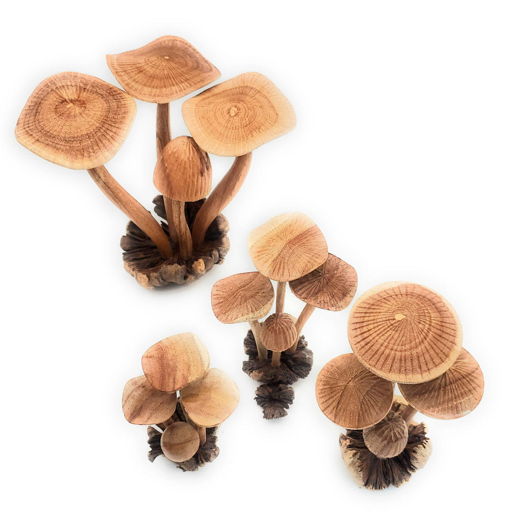 Hand Carved Large Wooden Mushroom