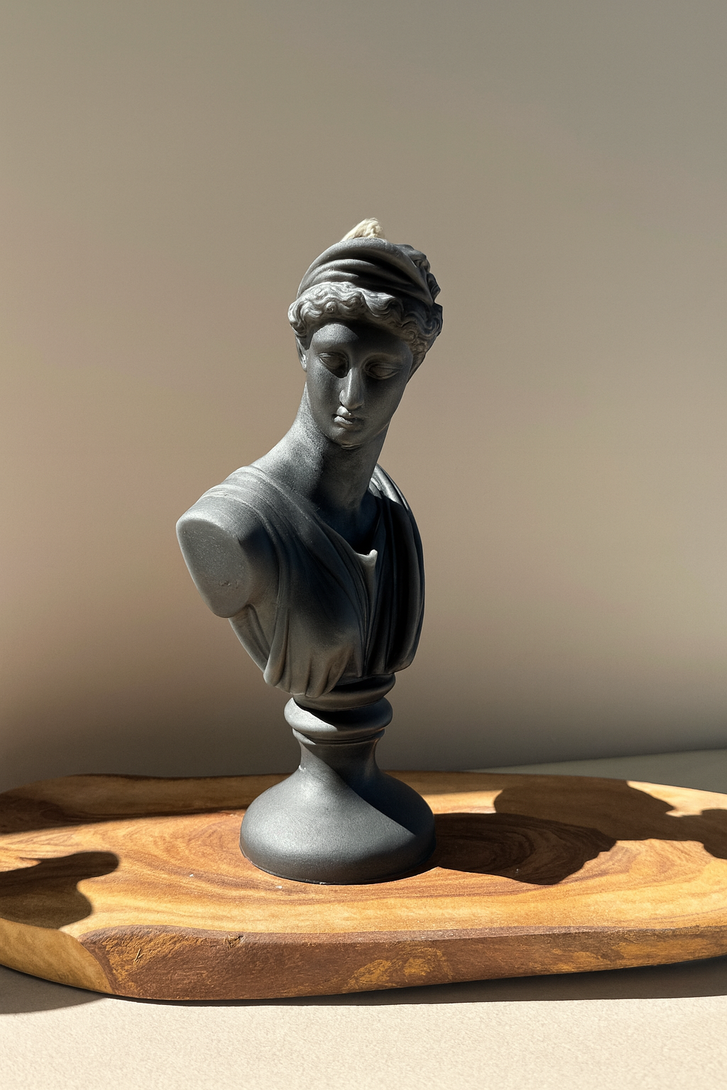 Artemis Bust Candle: Greek Goddess Soy Wax Sculpture