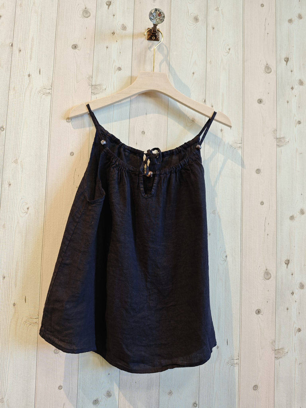 Ref-18039 STRAP TOP 100% LINEN