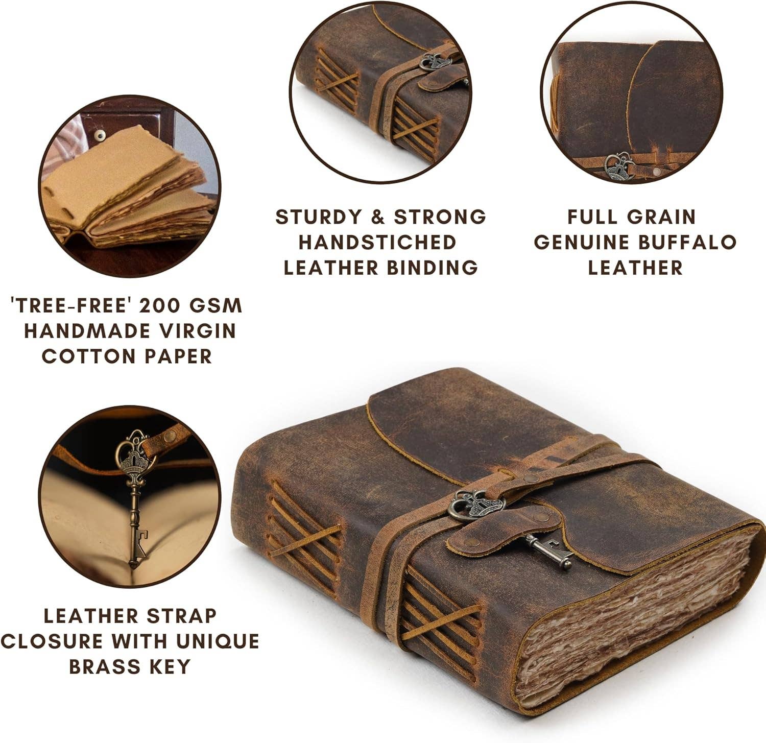 Handmade Leather Bound Vintage Journal Retro Diary