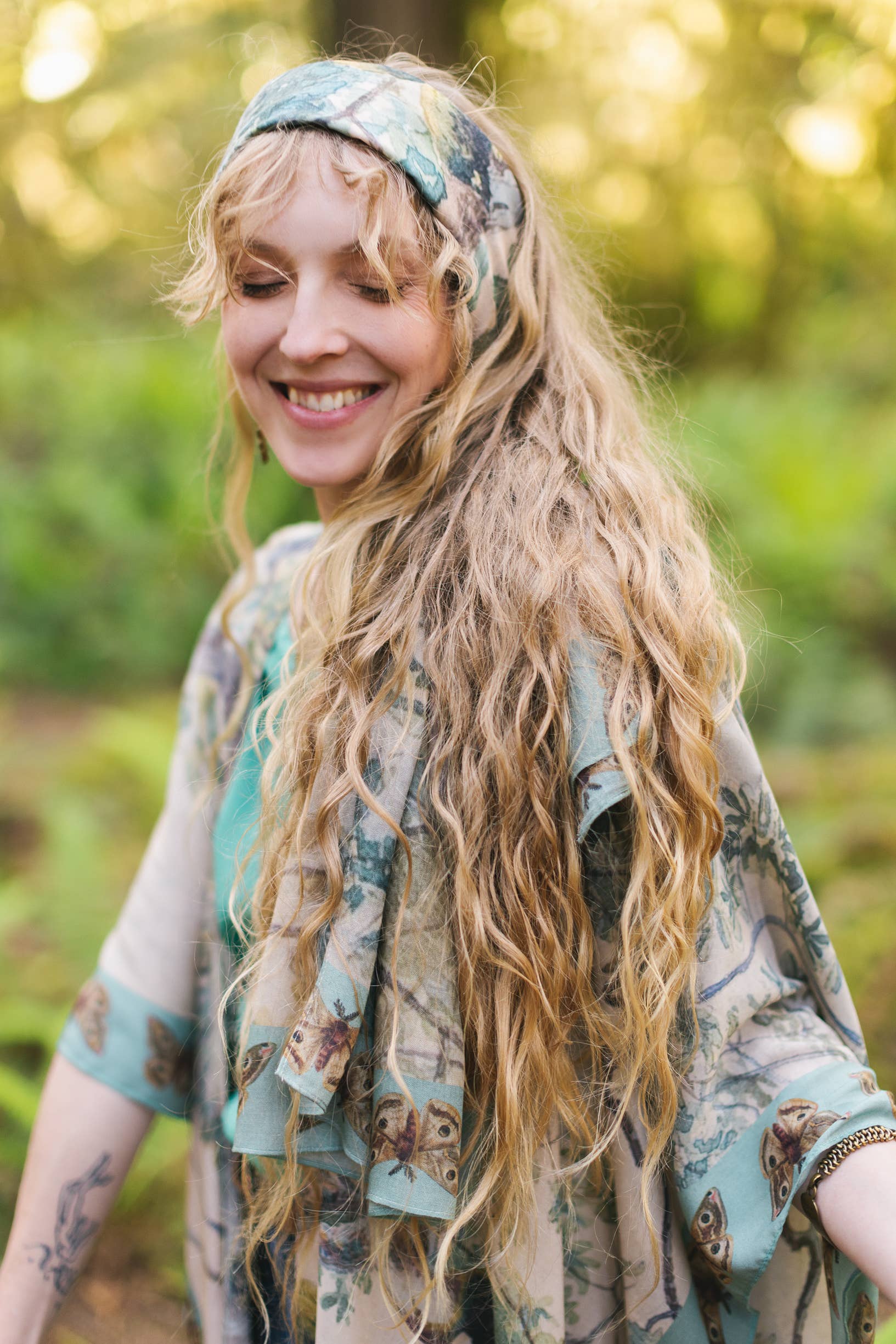 Earth & Sky Scarf with Tree Print