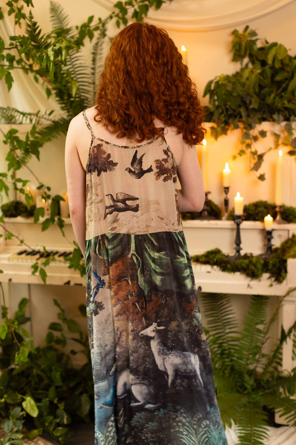 Theatre of Dreams Bohéme Long Maxi Slip Dress with Deer