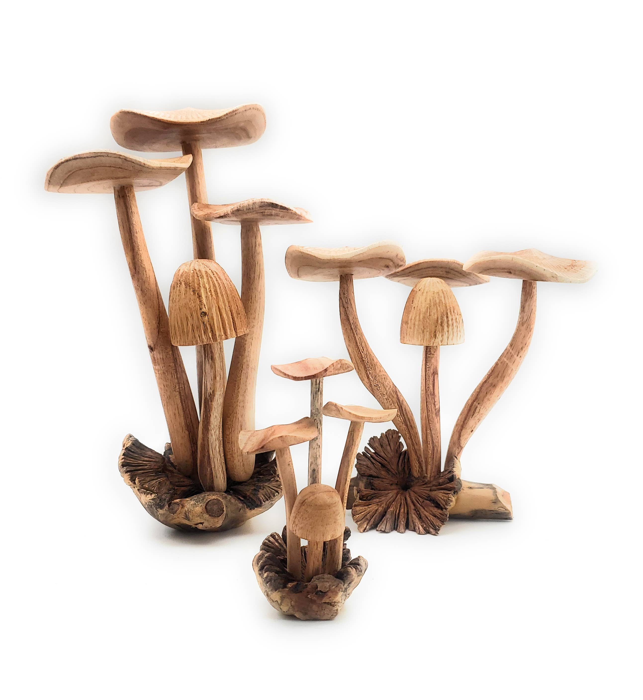 Hand Carved Jumbo Wooden Magical Mushroom