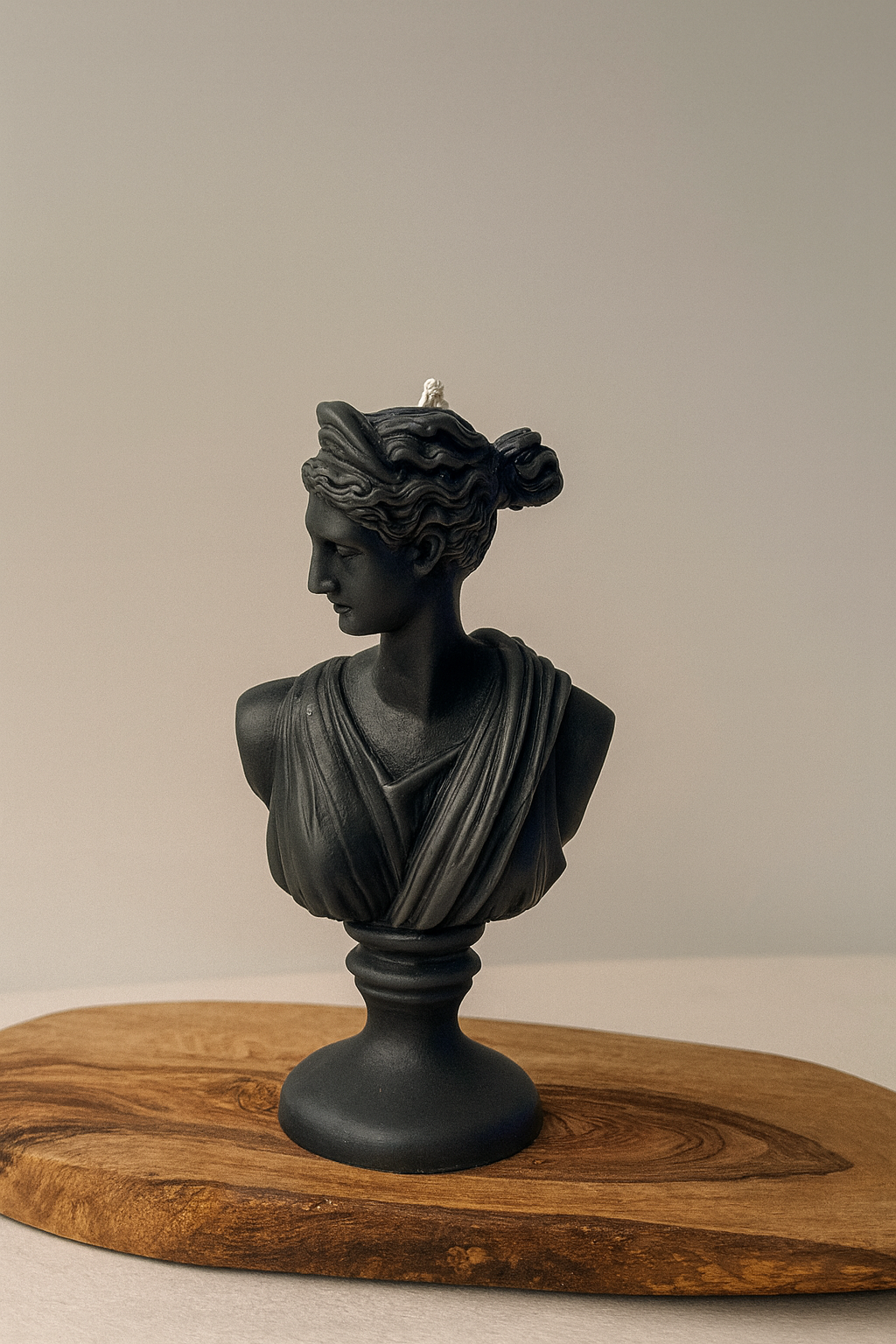 Artemis Bust Candle: Greek Goddess Soy Wax Sculpture
