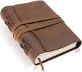TUZECH Classic Vintage Leather Journal Notebook Rustic Handmade Vintage Leather Bound Journals for Men and Women - Kraft Lined Paper Leather Book Diary Pocket Notebook With line (8" x 6" Inches)
