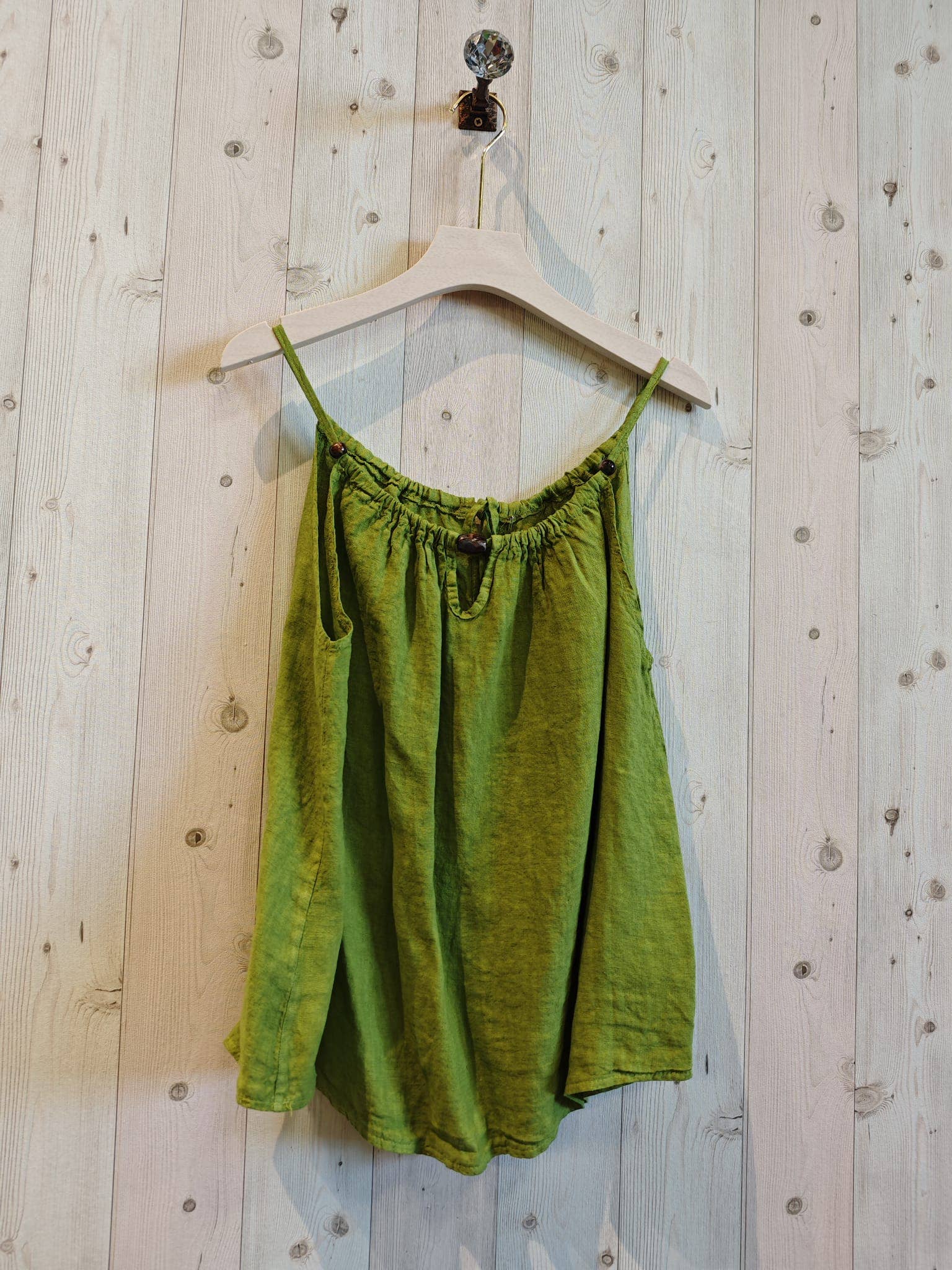 Ref-18039 STRAP TOP 100% LINEN