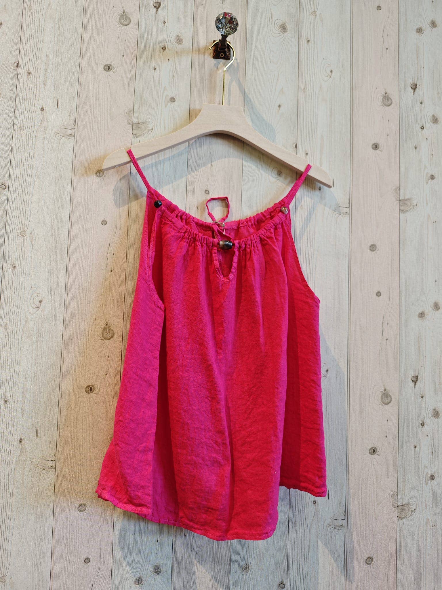 Ref-18039 STRAP TOP 100% LINEN