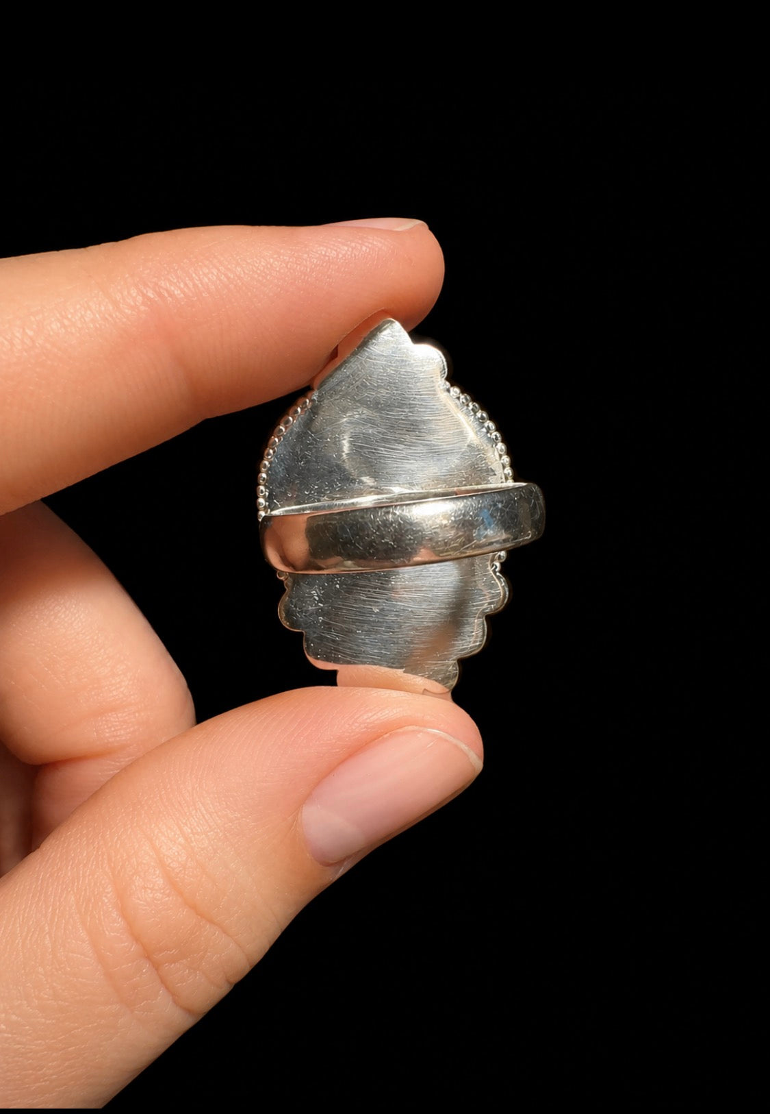 One-of-a-Kind Pink Oyster Turquoise Sterling Silver Statement Ring Size 8