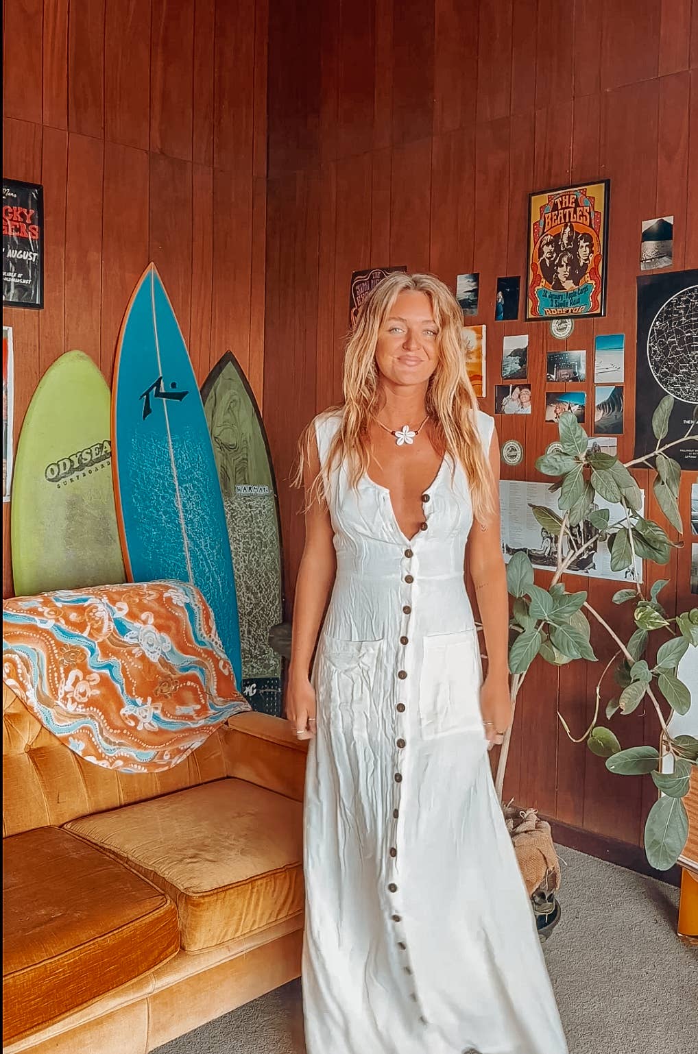 Bohemian Style Bamboo Cotton Button Down Dress, Duster