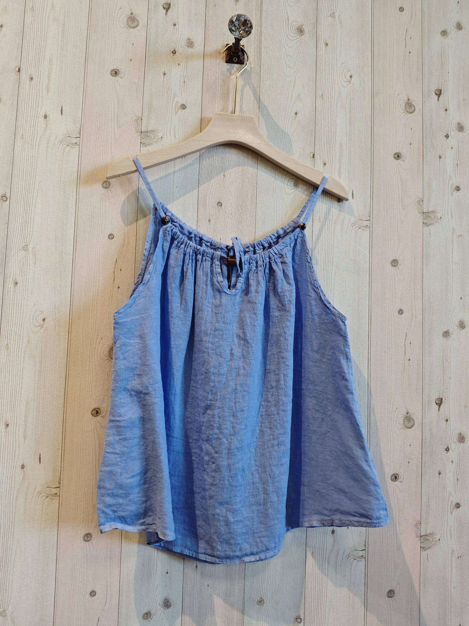 Ref-18039 STRAP TOP 100% LINEN