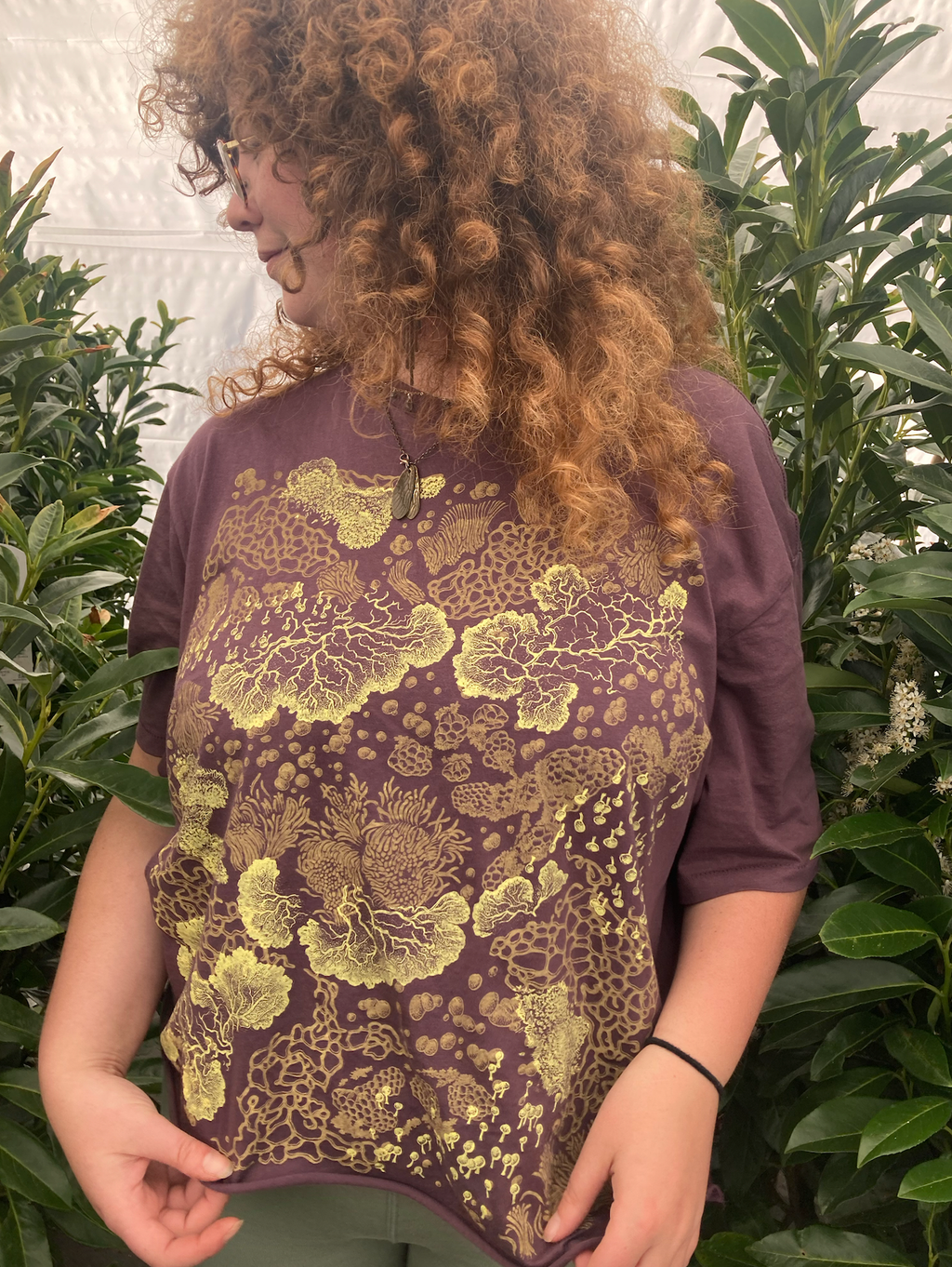 Slime Mold Cotton T shirt - Purple