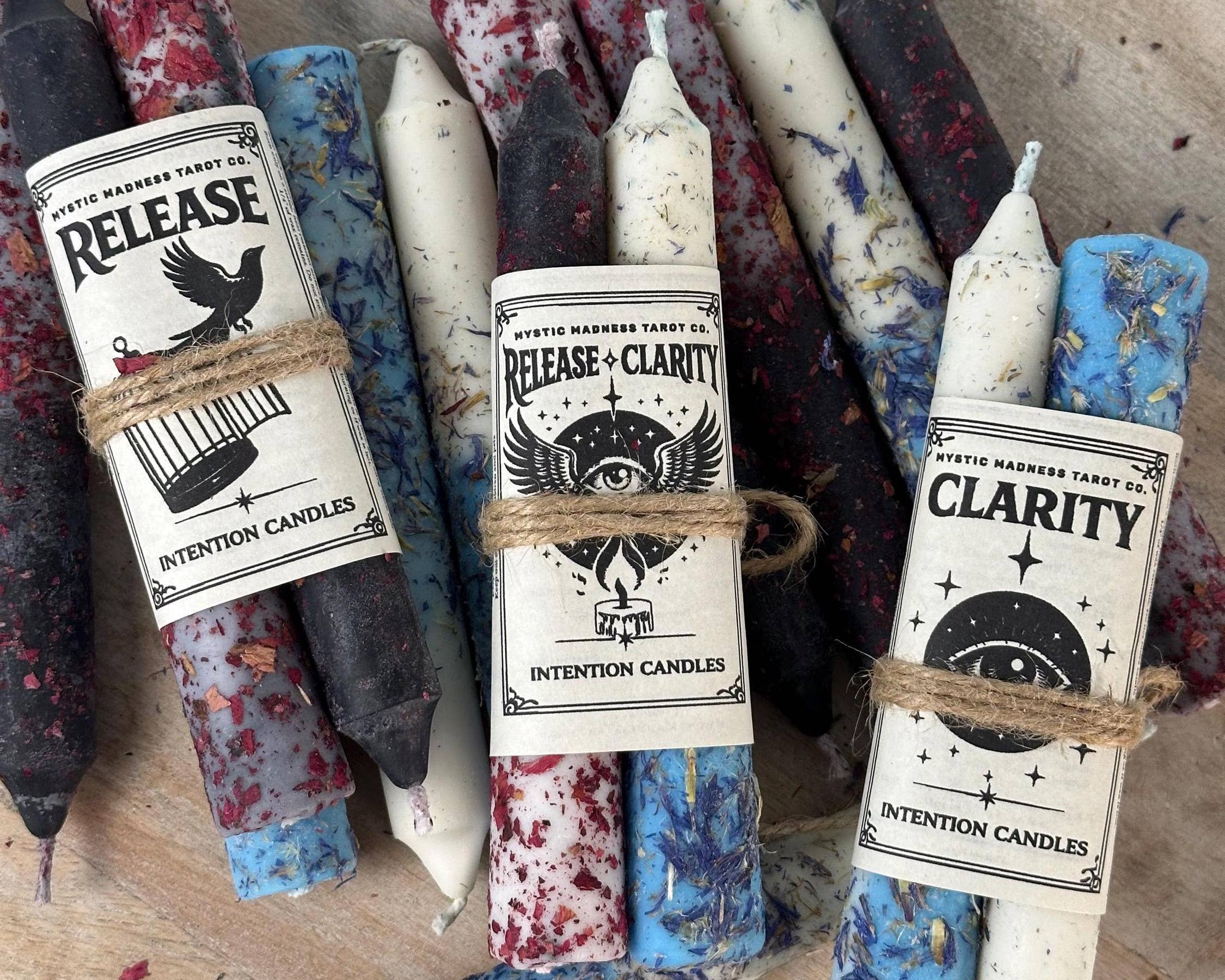 Herb-Infused Intention Candles – Soy & Beeswax Tapers