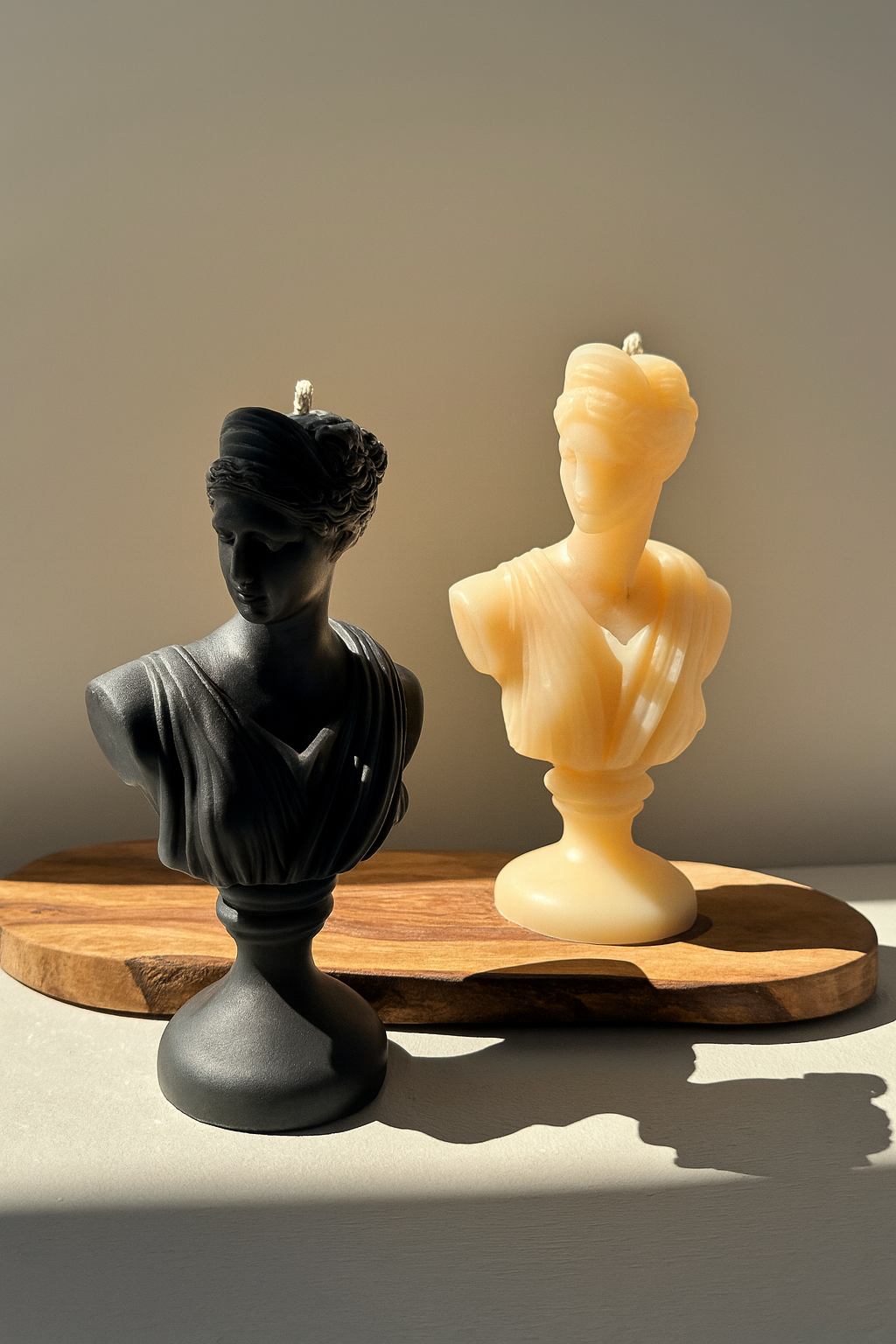 Artemis Bust Candle: Greek Goddess Soy Wax Sculpture