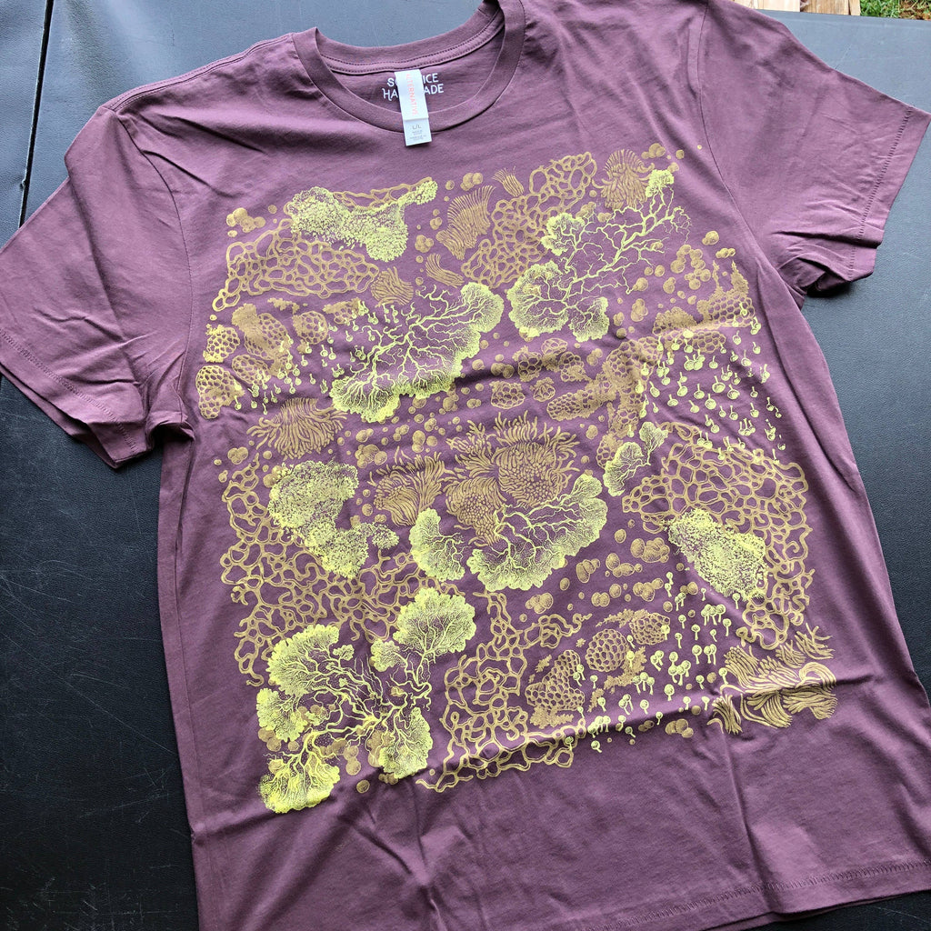 Slime Mold Cotton T shirt - Purple