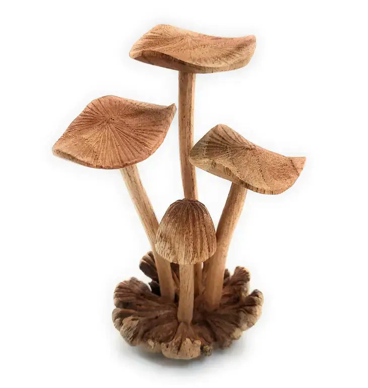 Hand Carved Large Wooden Mushroom