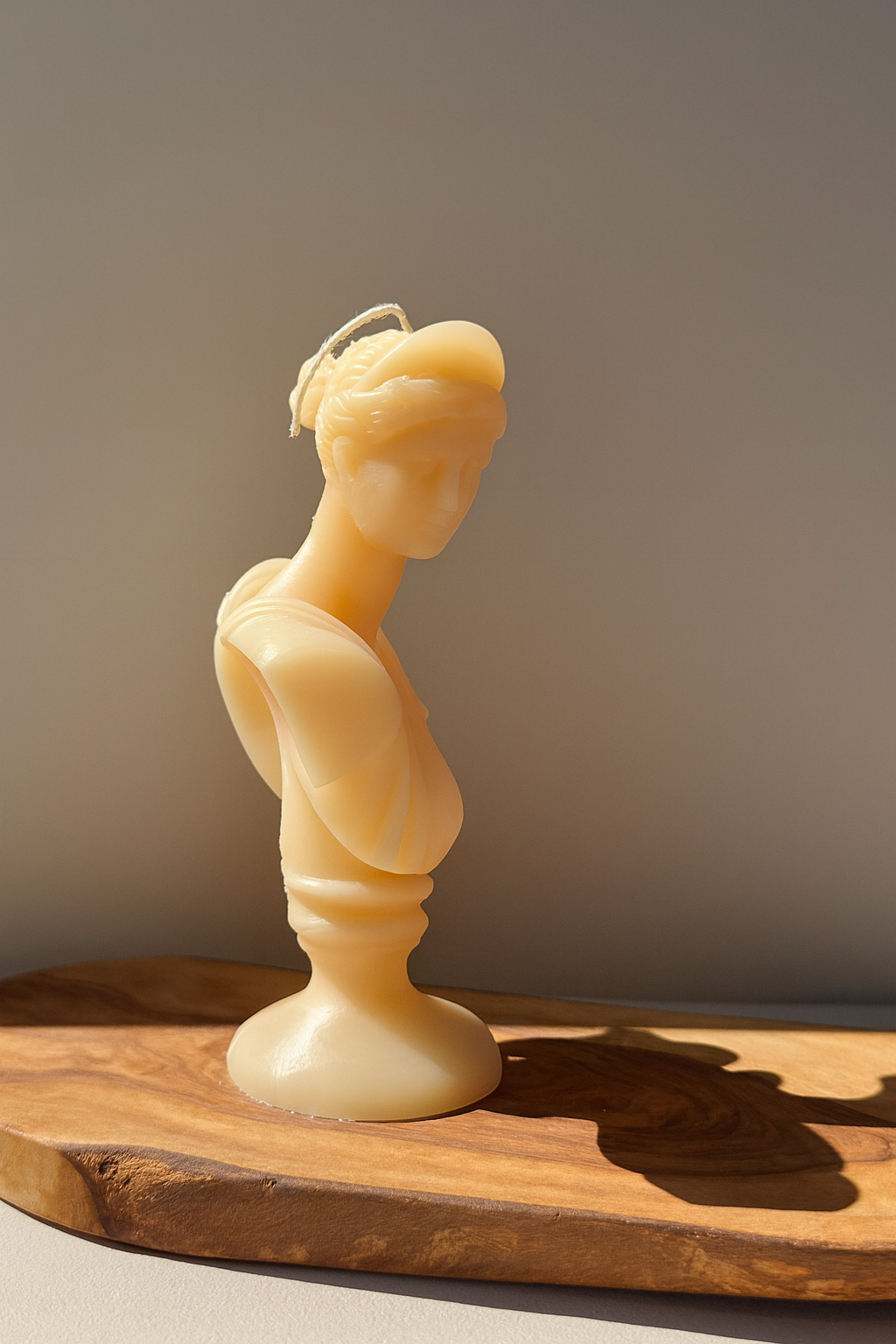 Artemis Bust Candle: Greek Goddess Soy Wax Sculpture