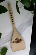 Moon Phase + Moth Engraved Wooden Spatula