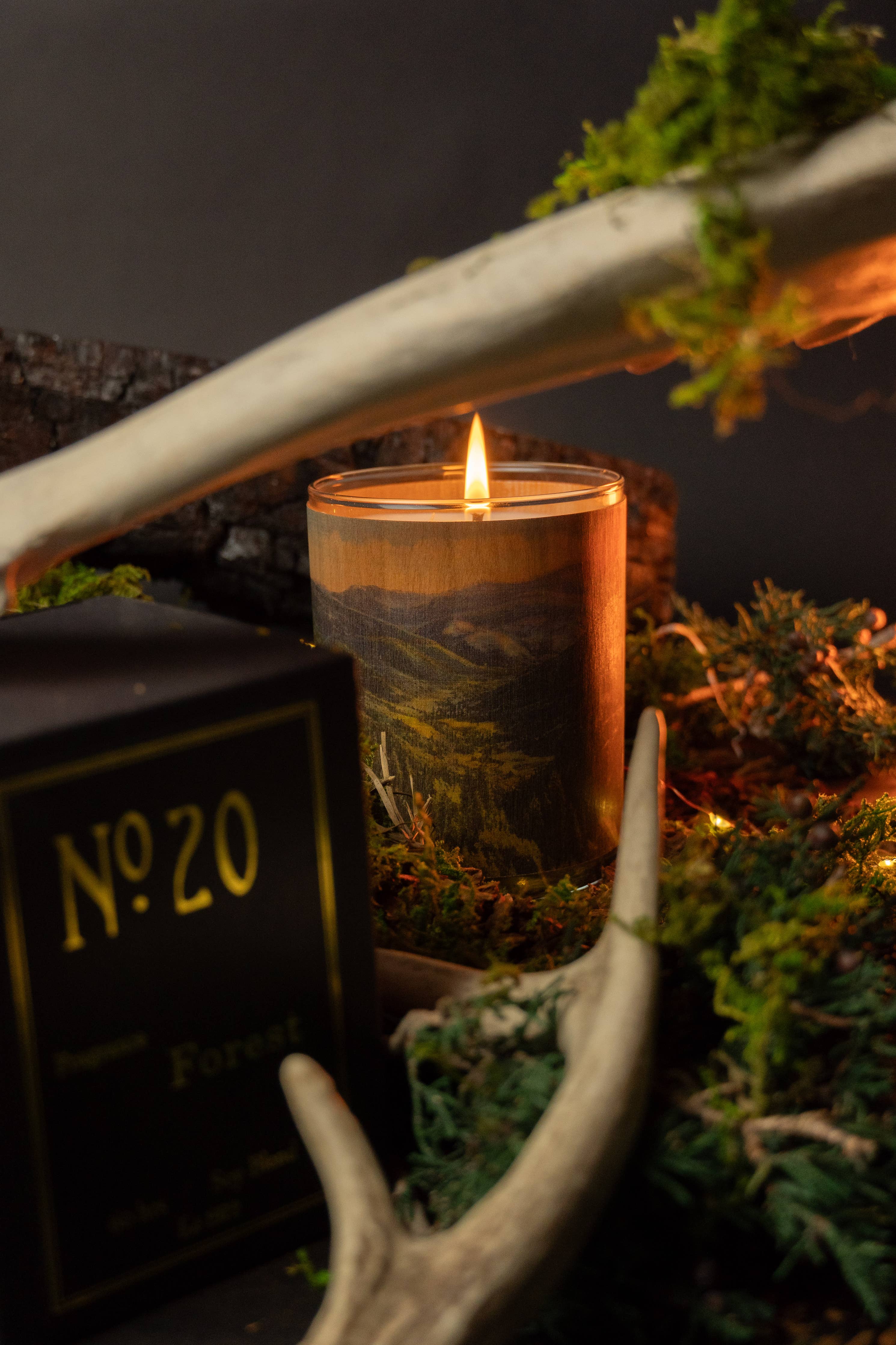 No 20 Forest Wood Wrapped Candle