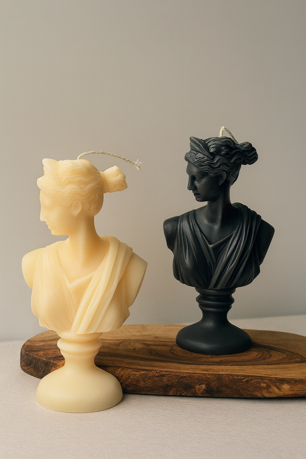 Artemis Bust Candle: Greek Goddess Soy Wax Sculpture
